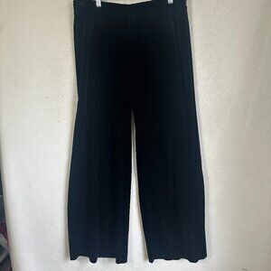 Chico's Travelers Black Velvet Palazzo Wide leg Pull On Pant Size Large (12-14)